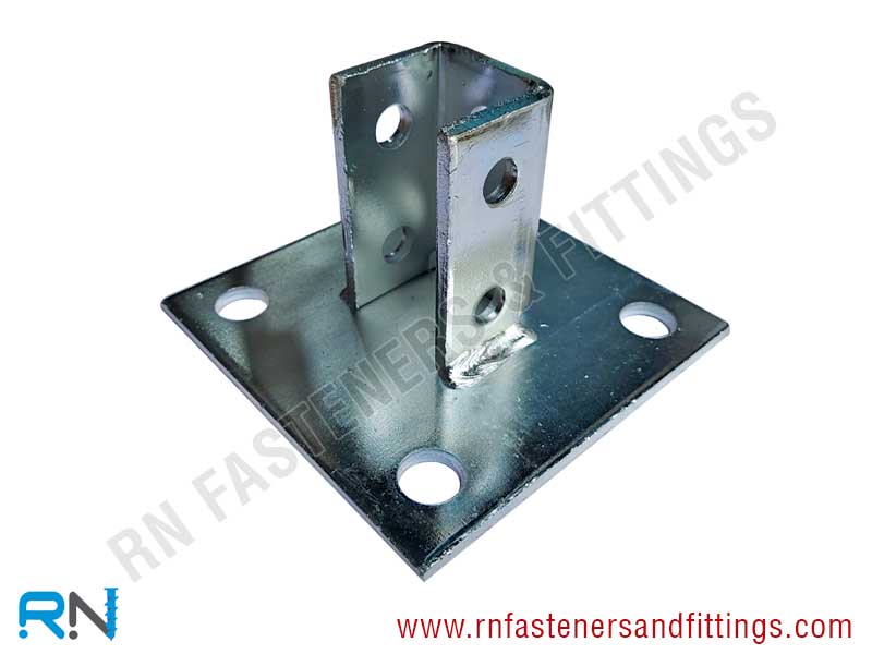 Post Base Single Channel, 4 Hole, Square, 3-1/2 Channel Post Base Single Channel, 4 Hole, Square, 3-1/2 Channel