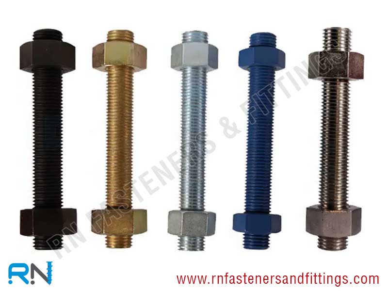 Full thread stud bolts with Hex Nuts Full thread stud bolts with Hex Nuts